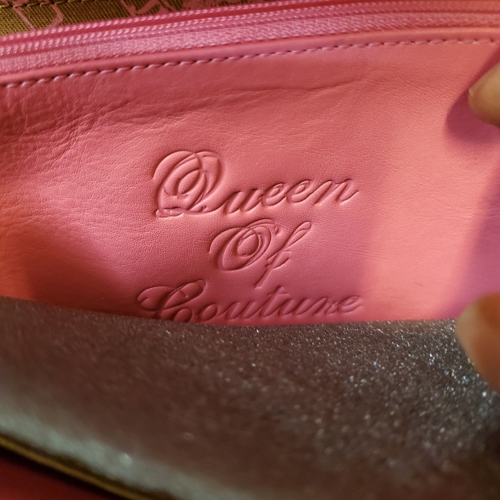 Y2K Juicy Couture Pink Satin/Leather Clutch Purse - Picture 7 of 7